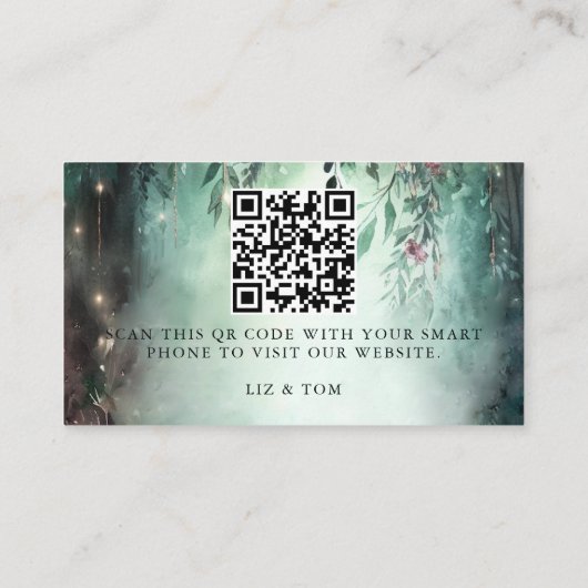Hochzeitswebsite QR Code Magical Forest Wedding Begleitkarte (Rückseite)