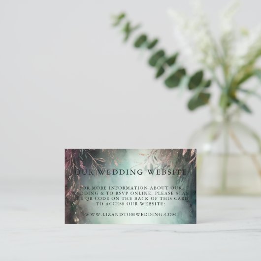 Hochzeitswebsite QR Code Magical Forest Wedding Begleitkarte (Stehend Vorderseite)