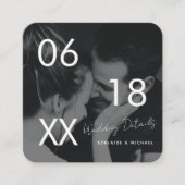 Hochzeitswebsite QR Code Minimal Foto Hochzeitsram Begleitkarte (Vorderseite)