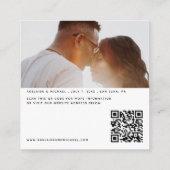 Hochzeitswebsite QR Code Modernes Foto UAWG Weddin Begleitkarte (Rückseite)