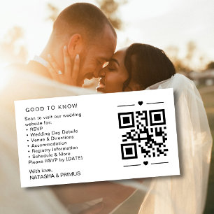 Hochzeitswebsite-QR-Code-RSVP-Registry-Beilage Visitenkarte