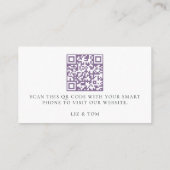 Hochzeitswebsite QR Code Rustic Lavender Wedding Begleitkarte (Rückseite)