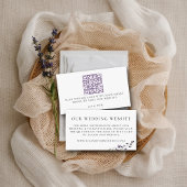 Hochzeitswebsite QR Code Rustic Lavender Wedding Begleitkarte