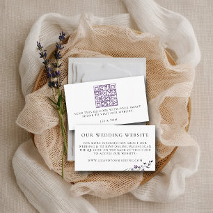 Hochzeitswebsite QR Code Rustic Lavender Wedding Begleitkarte