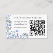 Hochzeitswebsite QR Code UAWG Periwinkle Wildblume Begleitkarte (Vorderseite)