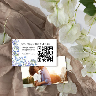 Hochzeitswebsite QR Code UAWG Periwinkle Wildblume Begleitkarte
