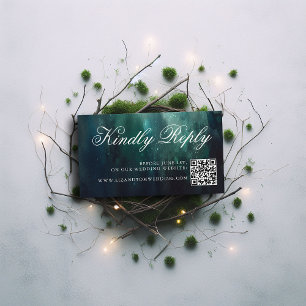 Hochzeitswebsite QR Code Verzauberte Gartenhochzei Begleitkarte