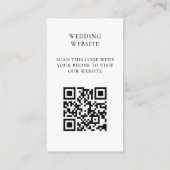 Hochzeitswebsite QR Code White Modern Begleitkarte (Rückseite)