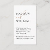 Hochzeitswebsite QR Code White Modern Begleitkarte (Vorderseite)