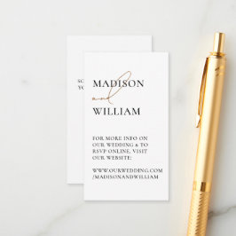 Hochzeitswebsite QR Code White Modern Begleitkarte