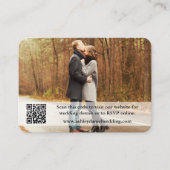 Hochzeitswebsite QR Overlay Foto Kraft Begleitkarte (Vorderseite)