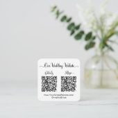 Hochzeitswebsite & RSVP Doppel-QR-Code-Foto Begleitkarte (Stehend Vorderseite)