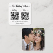 Hochzeitswebsite & RSVP Doppel-QR-Code-Foto Begleitkarte (Vorne/Hinten)
