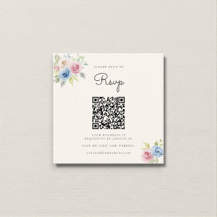 Hochzeitswebsite RSVP QR-Code Foto pastellfarbene  Begleitkarte