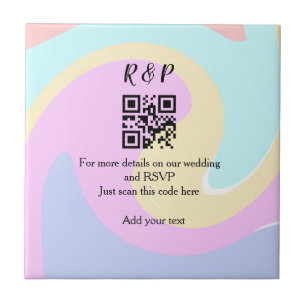 Hochzeitswebsite RSVP QR-Code Name hinzufügen Text Fliese