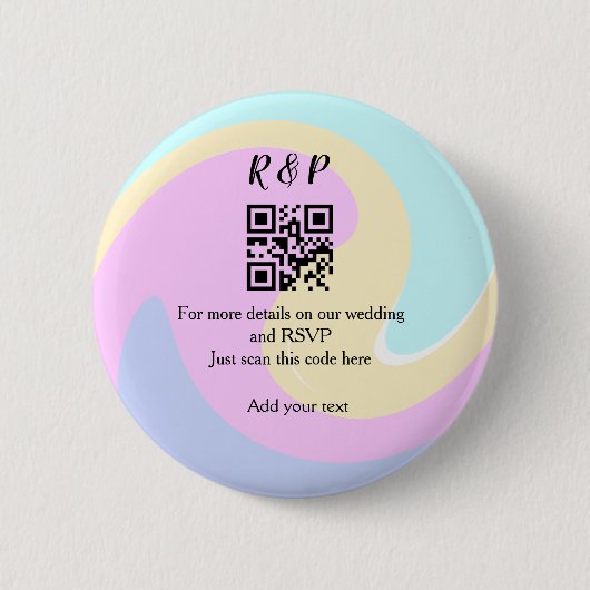 Hochzeitswebsite RSVP QR-Code Name Text hinzufügen Button (Vorderseite)