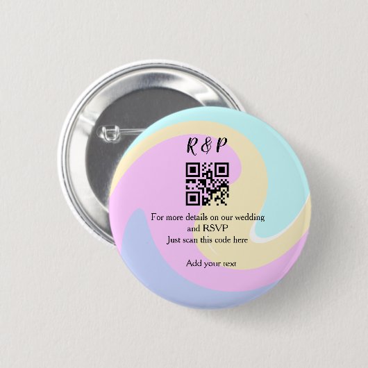 Hochzeitswebsite RSVP QR-Code Name Text hinzufügen Button (Vorne & Hinten)