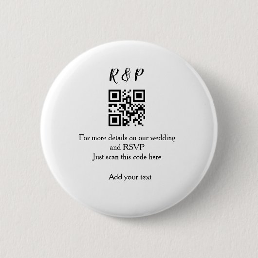 Hochzeitswebsite RSVP QR-Code Name Text hinzufügen Button (Vorderseite)