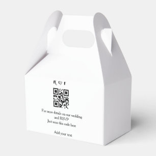 Hochzeitswebsite RSVP QR-Code Name Text hinzufügen Geschenkschachtel