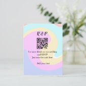 Hochzeitswebsite RSVP QR-Code Name Text hinzufügen Postkarte (Stehend Vorderseite)