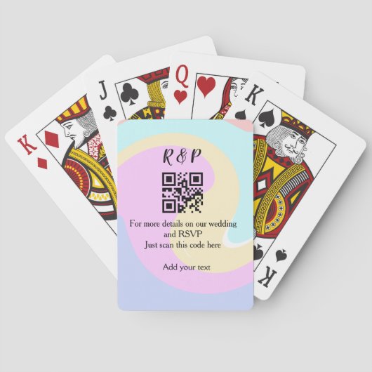 Hochzeitswebsite RSVP QR-Code Name Text hinzufügen Spielkarten (Rückseite)