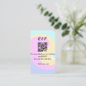 Hochzeitswebsite RSVP QR-Code Name Text hinzufügen Visitenkarte (Stehend Vorderseite)