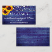 Hochzeitswebsite Rustic Blue Wood Begleitkarte (Vorne/Hinten)