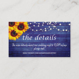 Hochzeitswebsite Rustic Blue Wood Begleitkarte