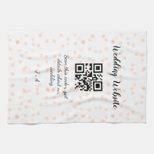 Hochzeitswebsite scannen Sie den QR-Code für Detai Geschirrtuch