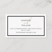 Hochzeitswebsite Schwarzes Design mit Einzelheiten Platzkarte (Vorderseite)