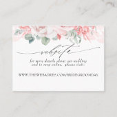 Hochzeitswebsite Soft Pink-Blume Visitenkarte (Vorderseite)