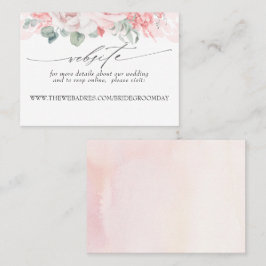 Hochzeitswebsite Soft Pink-Blume Visitenkarte
