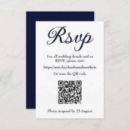 Hochzeitswebsite-UAWG mit QR-Code RSVP Karte