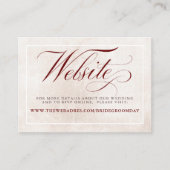 Hochzeitswebsite von Burgund Red Blume Begleitkarte (Vorderseite)