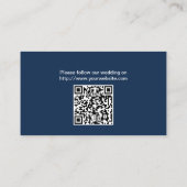Hochzeitswebsite von Navy Blue Beach Seashells Begleitkarte (Rückseite)