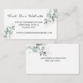 Hochzeitswebsite Wasserfarbene Pflanzen Beilage Ka Platzkarte (Vorne/Hinten)