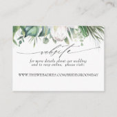 Hochzeitswebsite Weiße Blume Visitenkarte (Vorderseite)