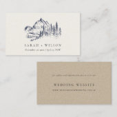 Hochzeitswebsite zu Hochzeiten von Navy Pine Woods Begleitkarte (Vorne/Hinten)