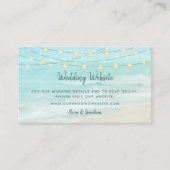 Hochzeitswebsite zum Beach Ocean String Lights Begleitkarte (Vorderseite)