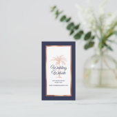 Hochzeitswebsite zum Hochzeitscocktail von Navy Bl Begleitkarte (Stehend Vorderseite)