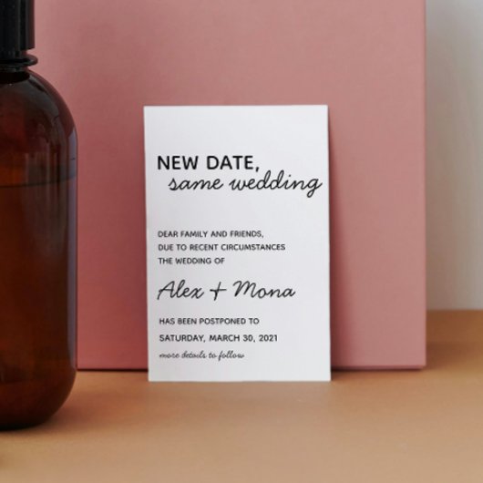 Hochzeitswechsel Datum Postkarte