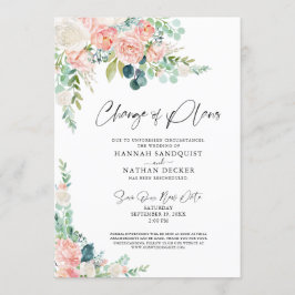 Hochzeitswechsel Plänen Blush Pink Floral Einladung
