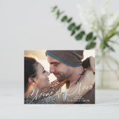 Hochzeitswechsel Planungen Modernes Script-Foto Postkarte (Stehend Vorderseite)