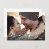 Hochzeitswechsel Planungen Modernes Script-Foto Postkarte (Vorne/Hinten)