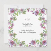 Hochzeitsweich Lila Blumensommer Einladung (Rückseite)