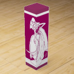 Hochzeitswein der Braut Weinbox<br><div class="desc">Illustration einer Braut mit Blume und Schleier, Ansammlung ihre Röcke Raum, um Worte zu personalisieren Geschenkboxen für Wein für die Brautmädchen</div>