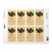 Hochzeitswein Elegante Vintage Lila Trauben (Vorne)