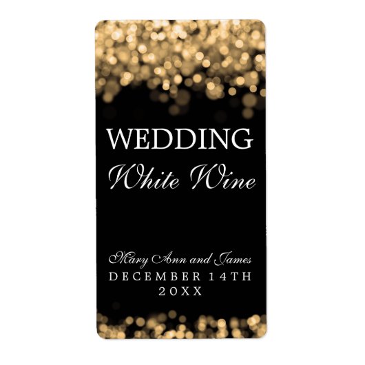Hochzeitswein-Etikett Gold Lights (Vorne)