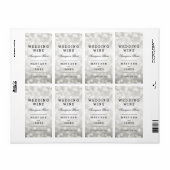 Hochzeitswein-Etikett Silberleuchten für Glitzer (Vorne)