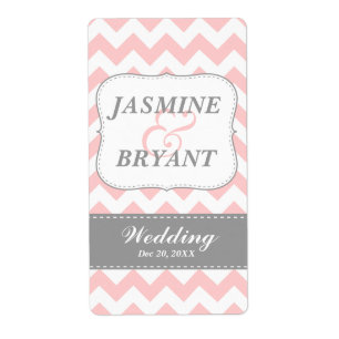 Hochzeitswein Flasche Pink Zickzack Muster Gefalle